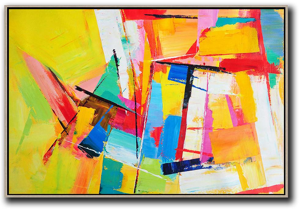 Horizontal Palette Knife Contemporary Art #L43C - Click Image to Close